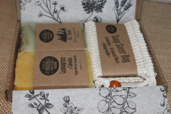 2 Large Half Bars & Exfoliating Soap Bag ~ FREE SHP