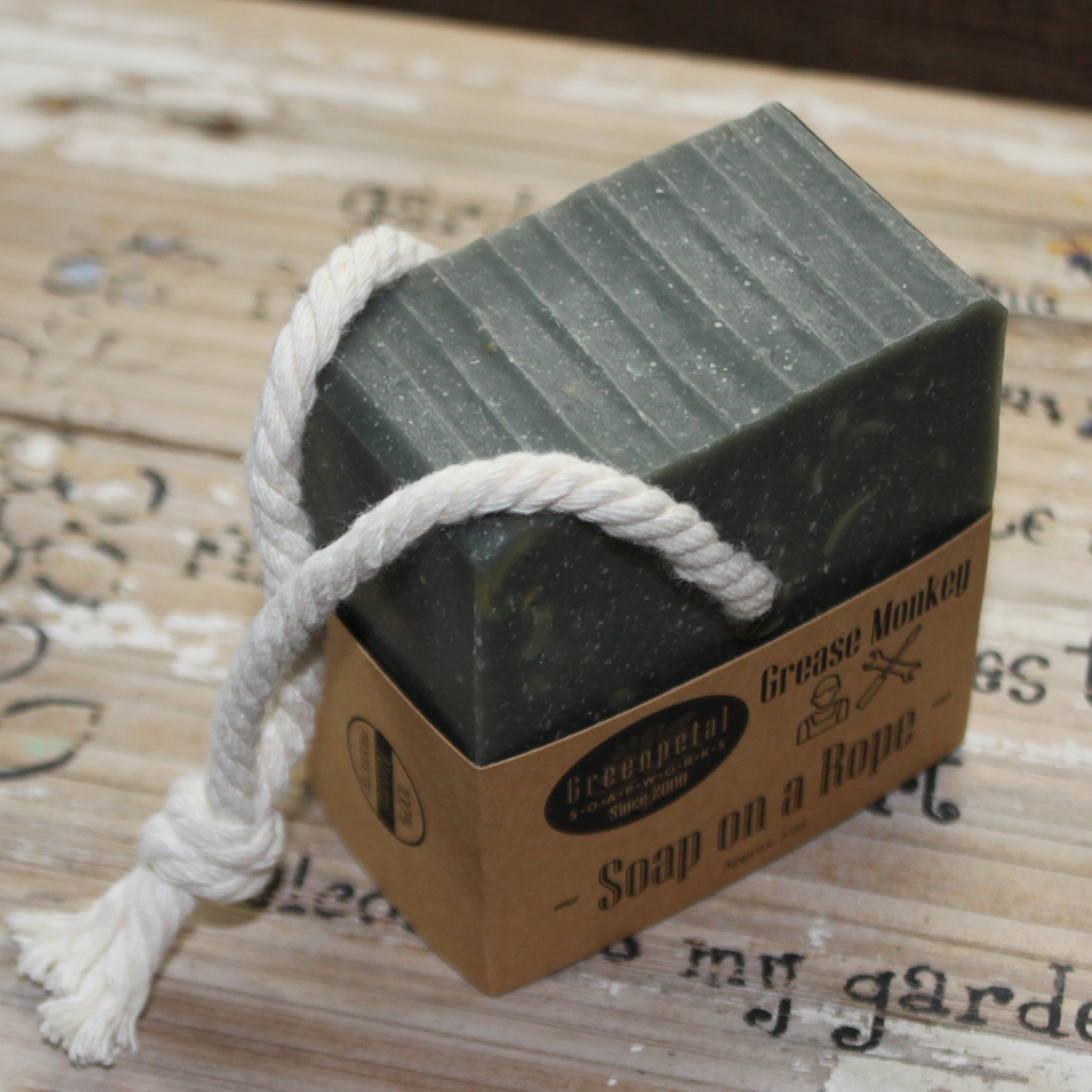 GREASE MONKEY 7 oz Soap on a Rope Bar Mechanic Soap Bar