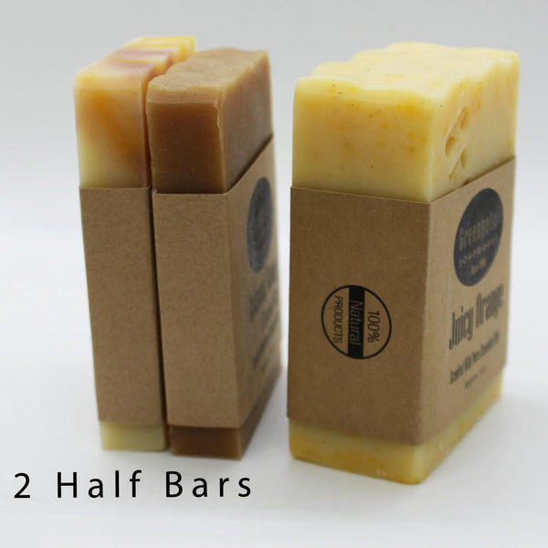2 Large Half Bars & Exfoliating Soap Bag ~ FREE SHP